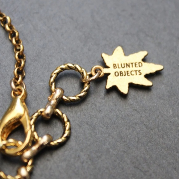 NWOT Blunted Objects Gold flicker weed leaf cannabis charm necklace - Picture 5 of 6